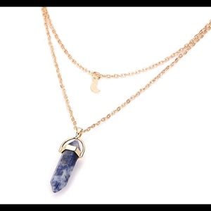 Moon and crescent point necklace